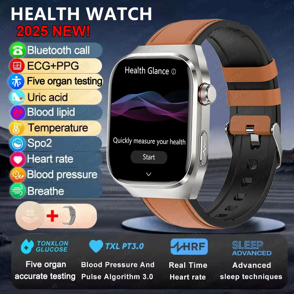 2025 Micro Physical Exam Smartwatch with Uric Acid & Body Fat Monitor