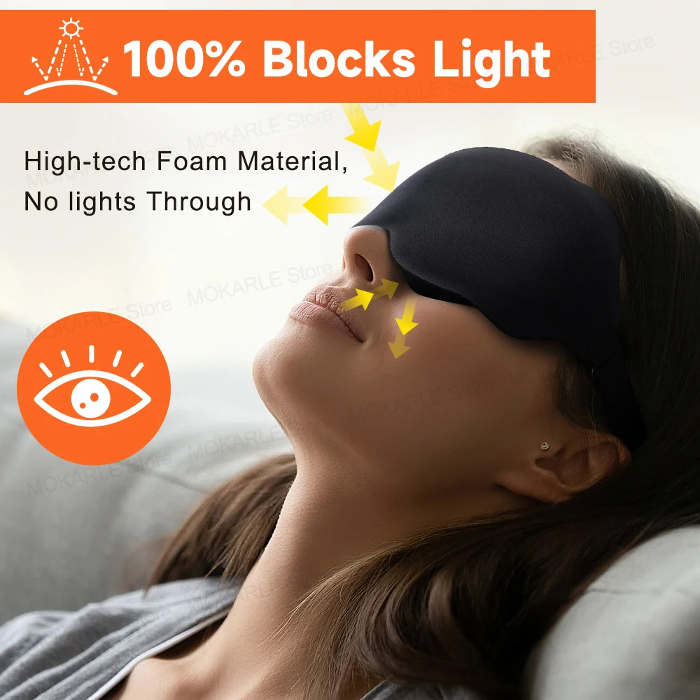 3D Contoured Sleep Mask for Eyes – Light Blocking & Breathable