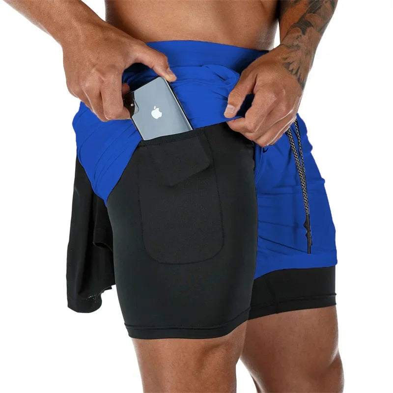 Men’s 2-in-1 Double Layer Quick-Dry Fitness Shorts