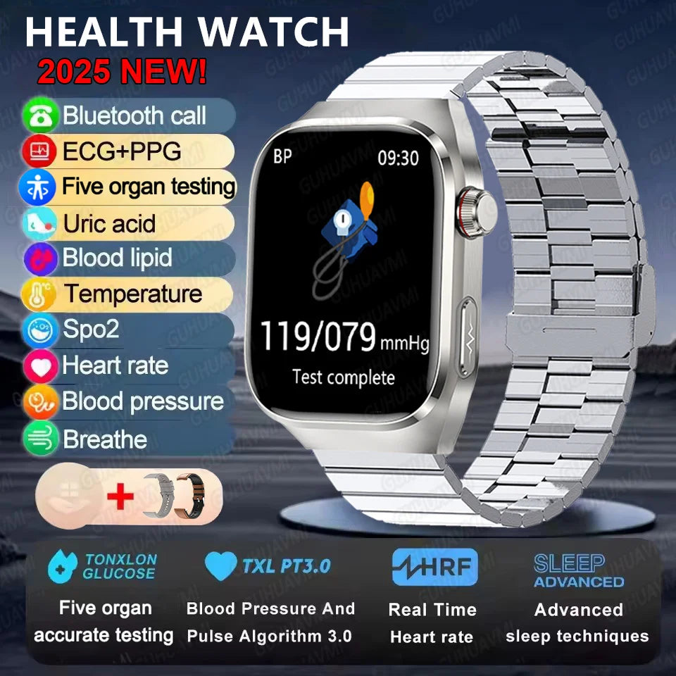 2025 Micro Physical Exam Smartwatch with Uric Acid & Body Fat Monitor