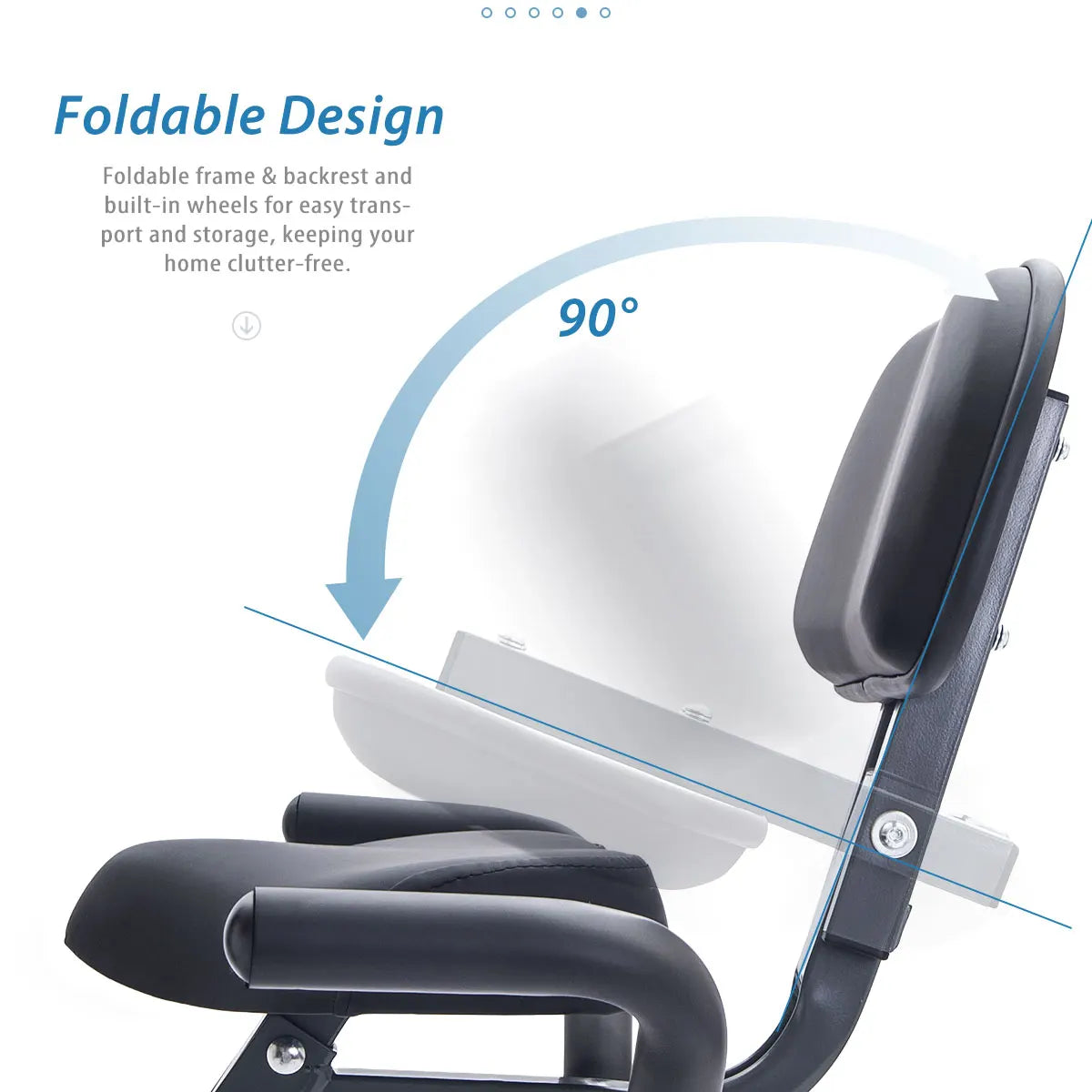 Folding X Exercise Bike with Backrest & Resistance Bands