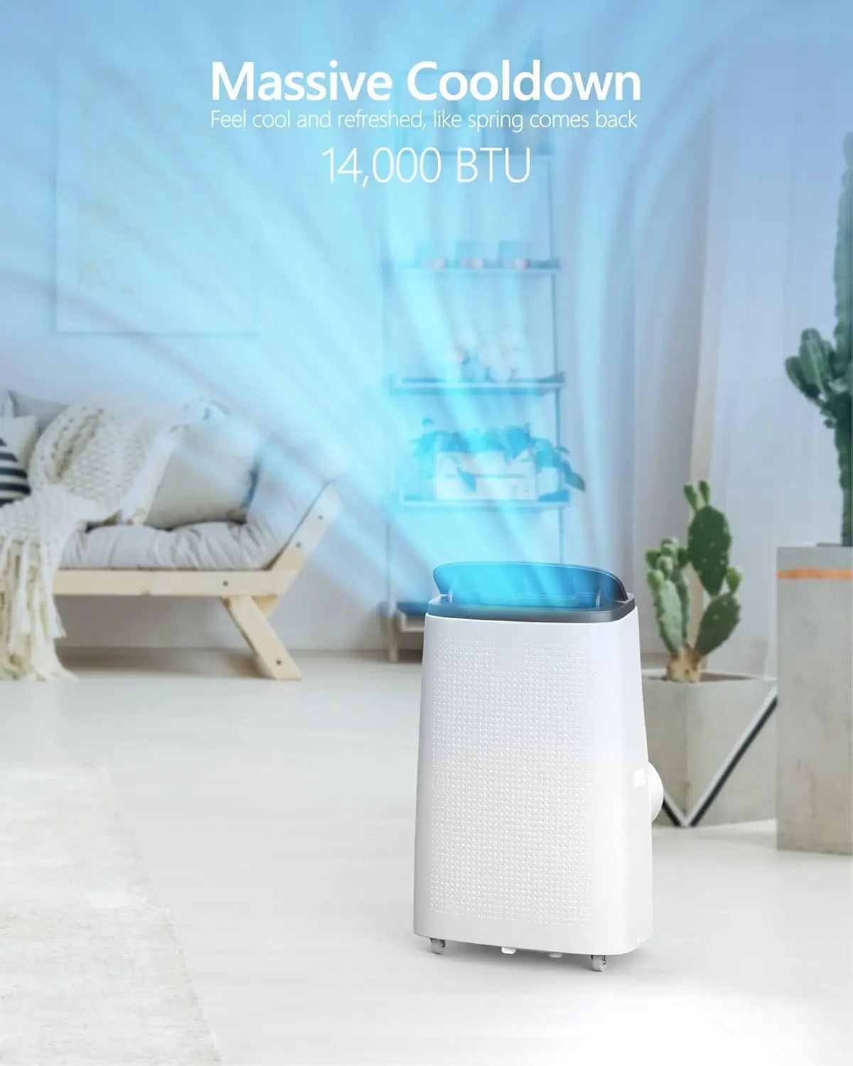 14000BTU Portable Air Conditioner with Dehumidifier & Fan