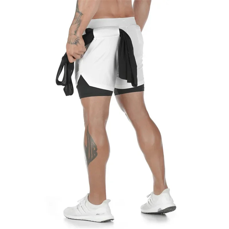 Men’s 2-in-1 Double Layer Quick-Dry Fitness Shorts