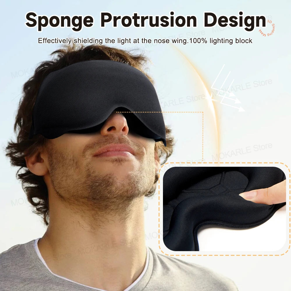 3D Contoured Sleep Mask for Eyes – Light Blocking & Breathable