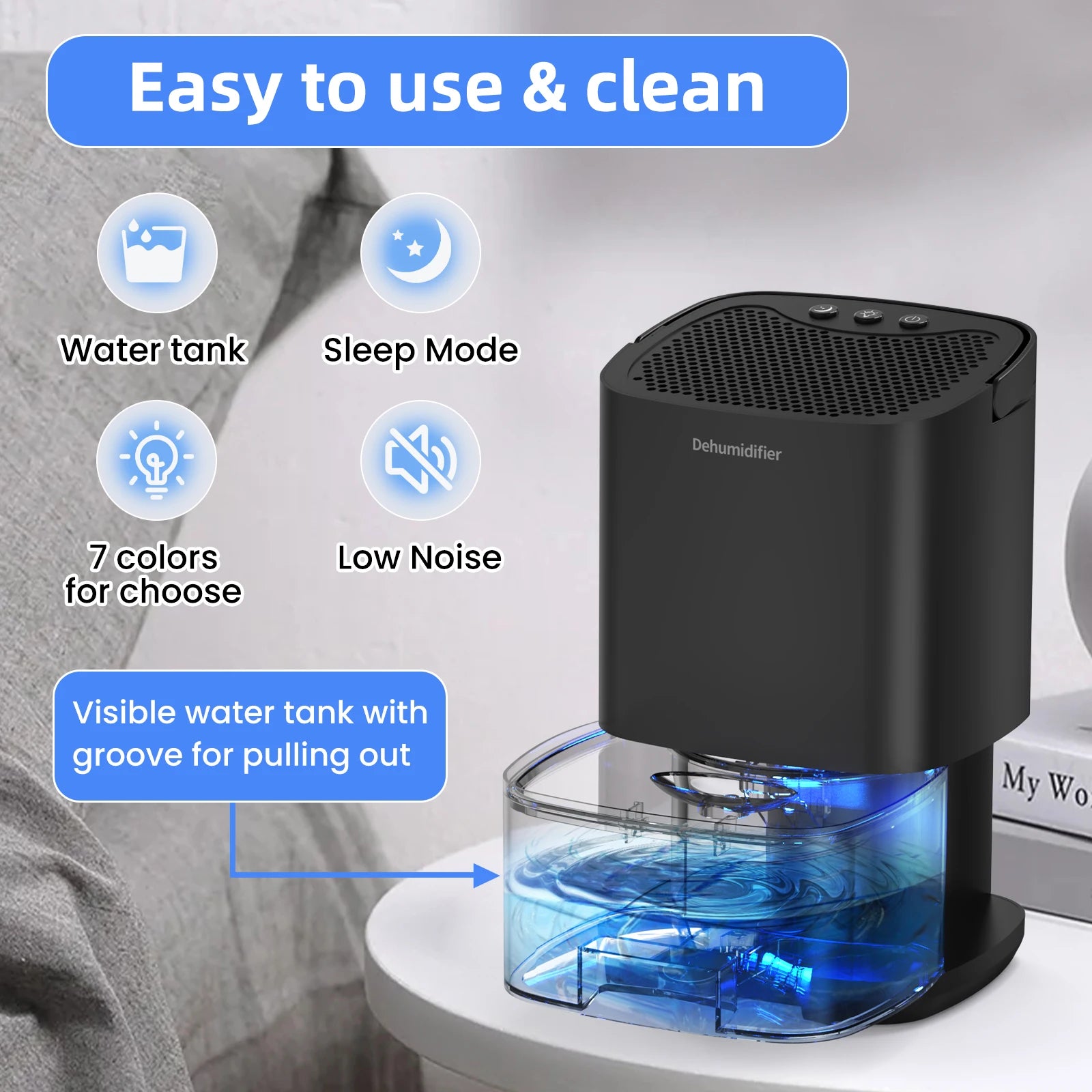 1000ml Portable Dehumidifier for Home, Office & RV