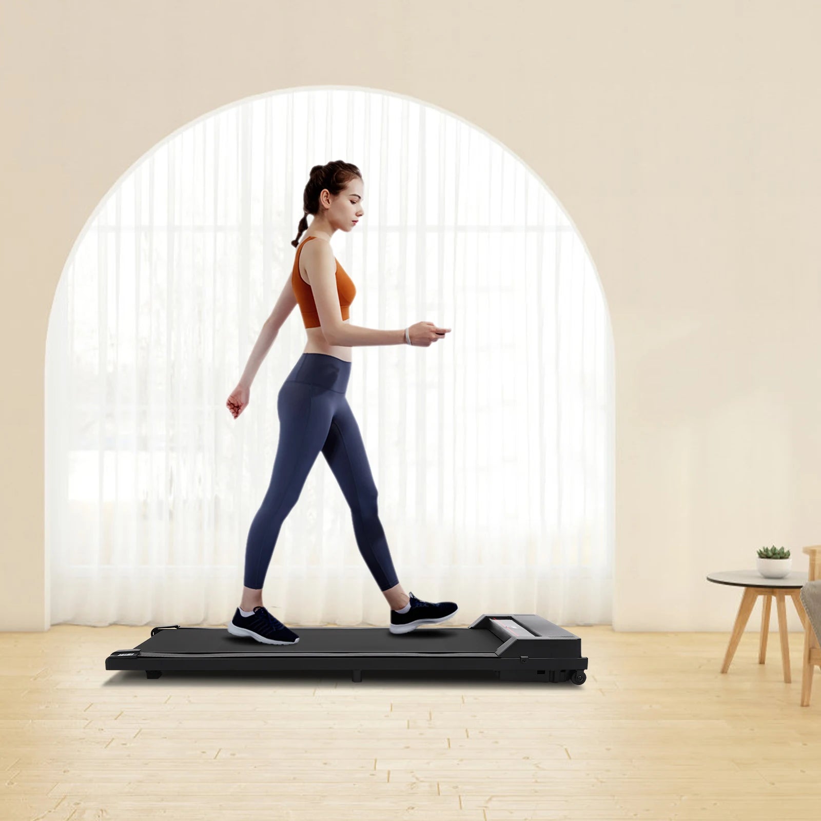2-in-1 Under Desk Walking Treadmill with Remote & LED Display