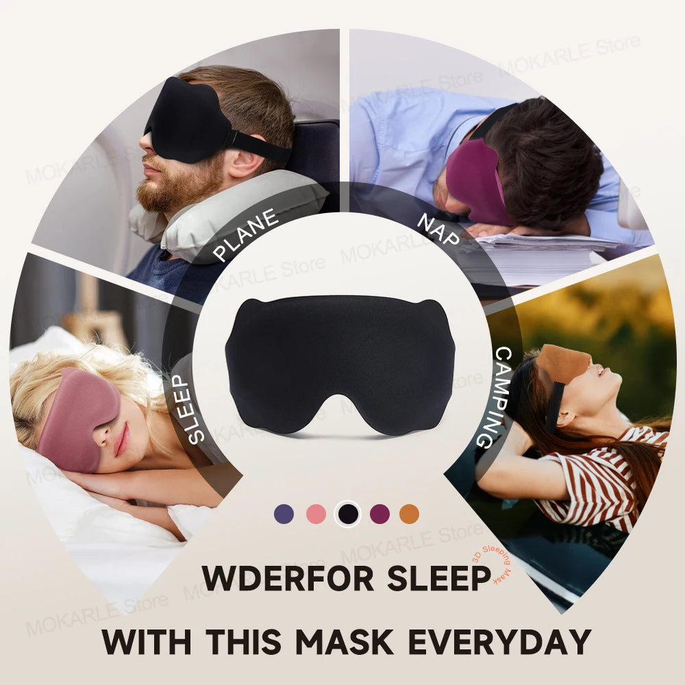 3D Contoured Sleep Mask for Eyes – Light Blocking & Breathable