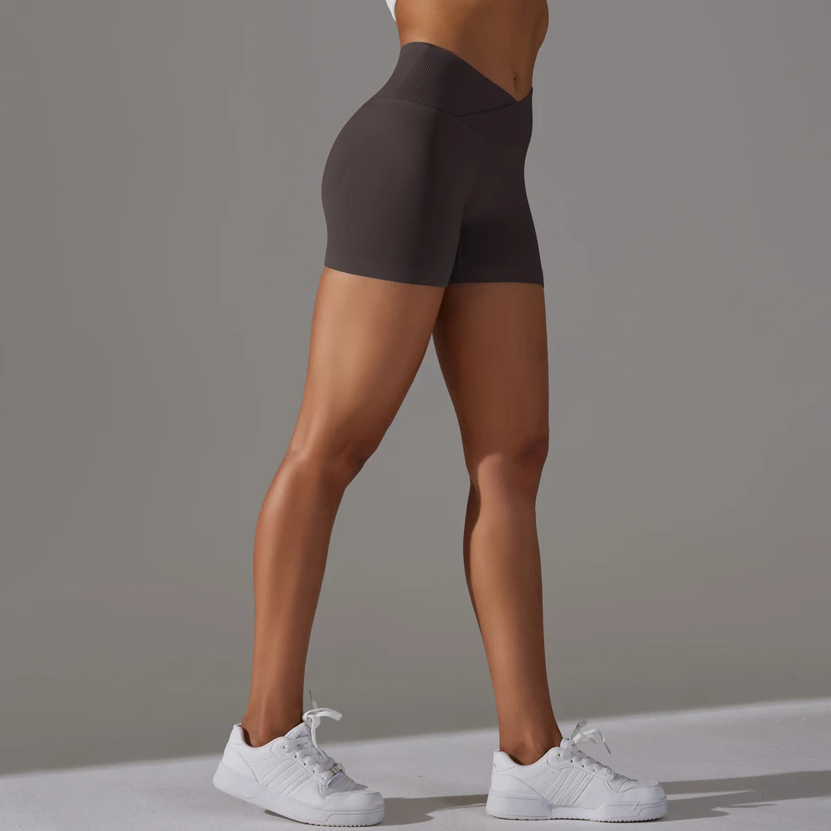 Crossover Waist Women’s Yoga Gym Shorts