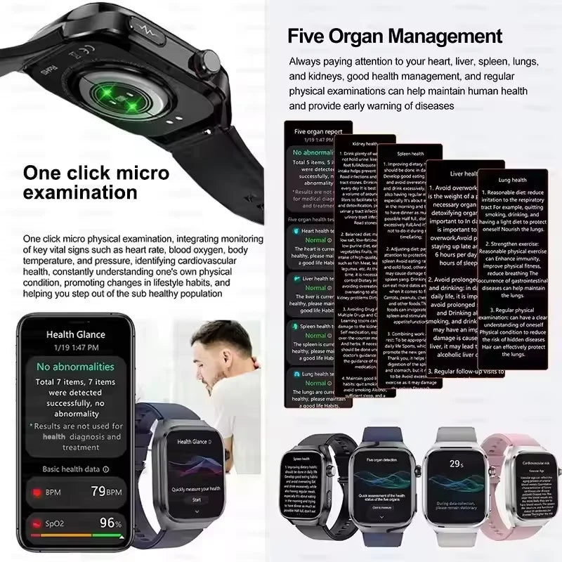 2025 Micro Physical Exam Smartwatch with Uric Acid & Body Fat Monitor