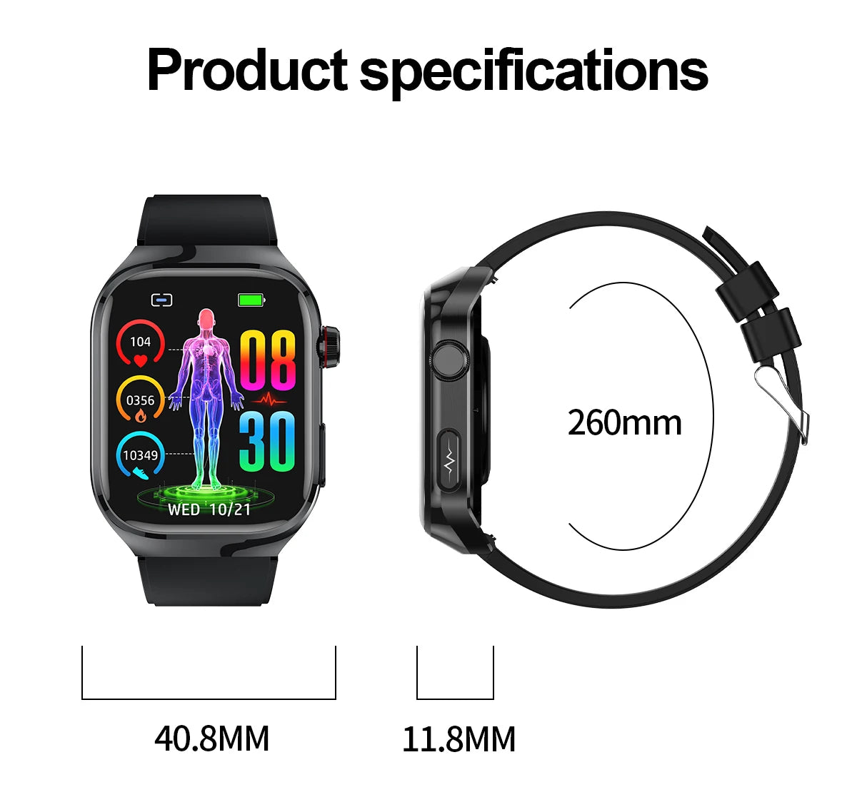 2025 Micro Physical Exam Smartwatch with Uric Acid & Body Fat Monitor