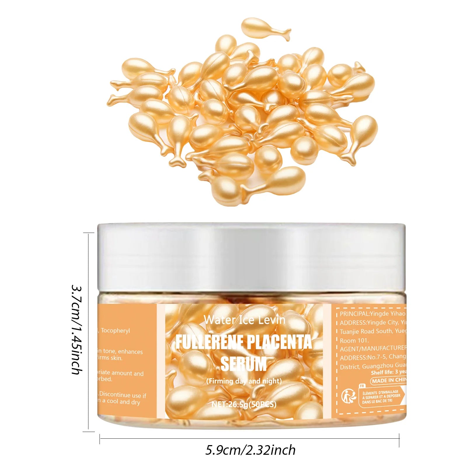 50pcs Collagen Face Serum Capsules with Hyaluronic Acid