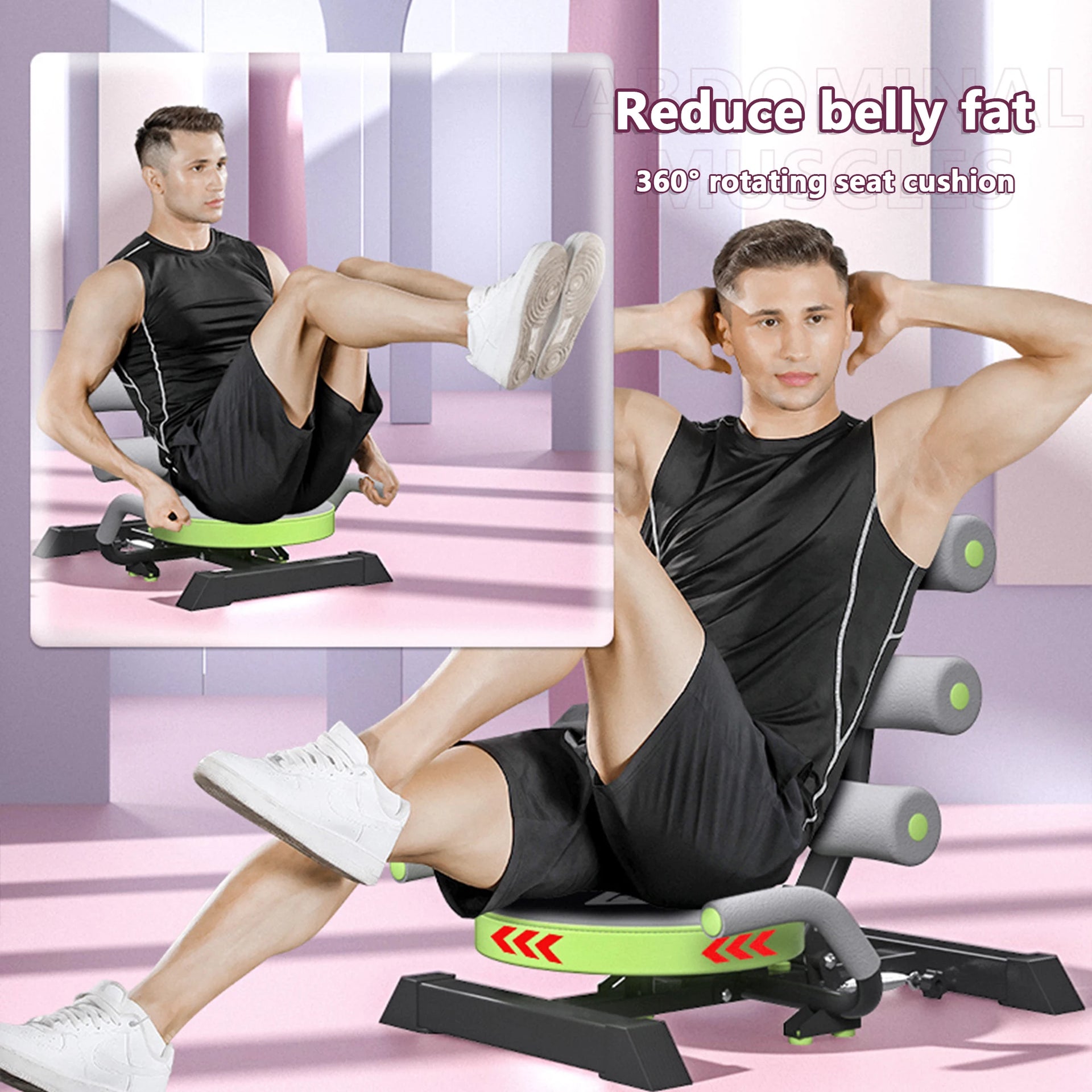 Portable Ab Crunch Sit-Up Bench Core Workout Machine