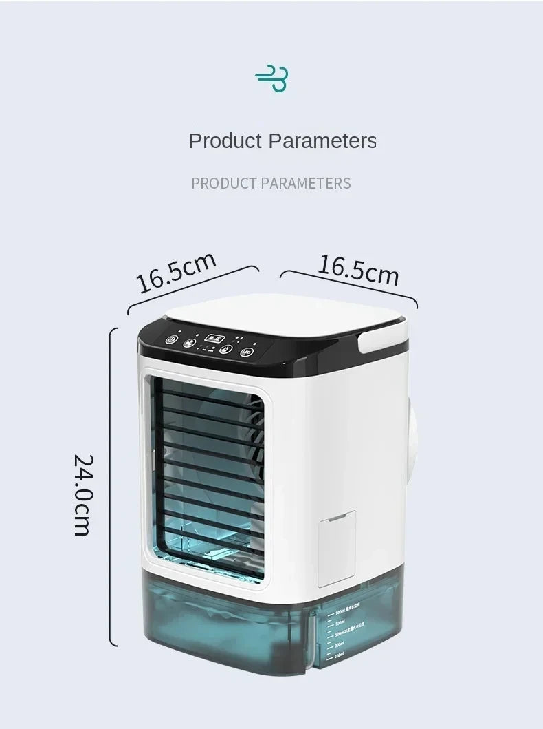 Portable Desktop Air Cooler Fan with Dual Spray & Night Light