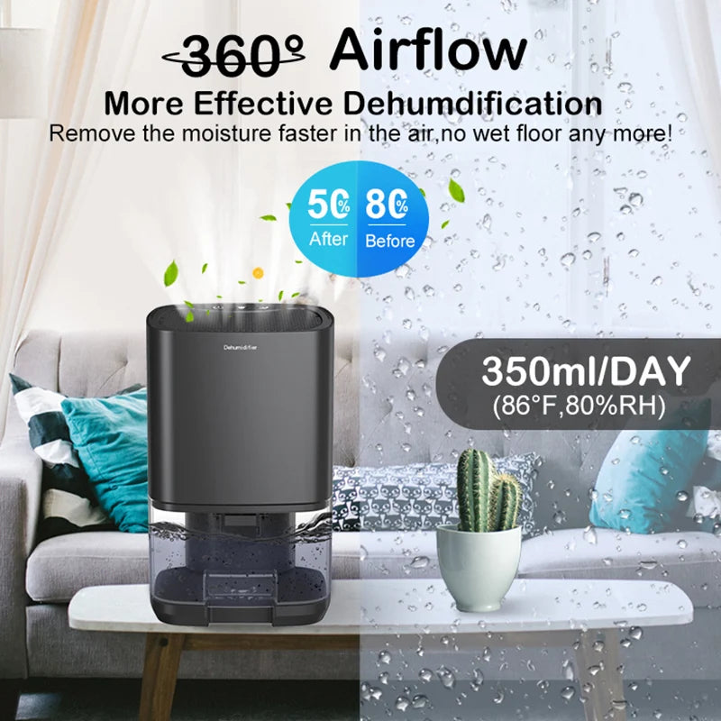 Portable Silent Air Dehumidifier with EU/US Plug