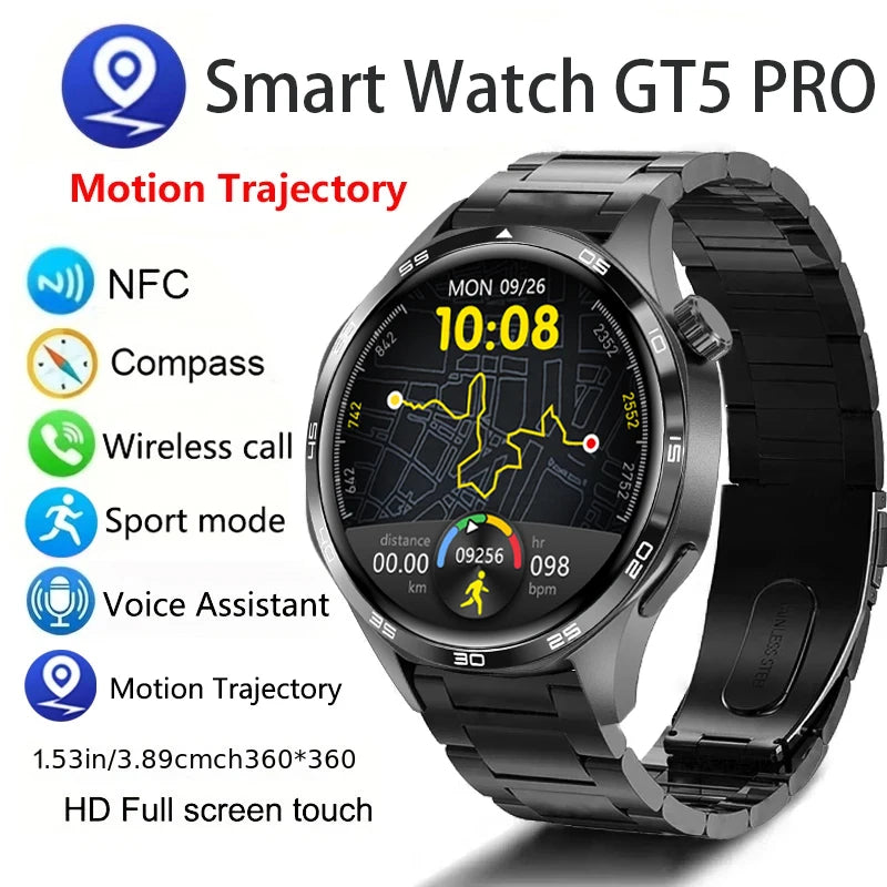 GT5 Pro Smartwatch with AMOLED, GPS, NFC & Bluetooth Call
