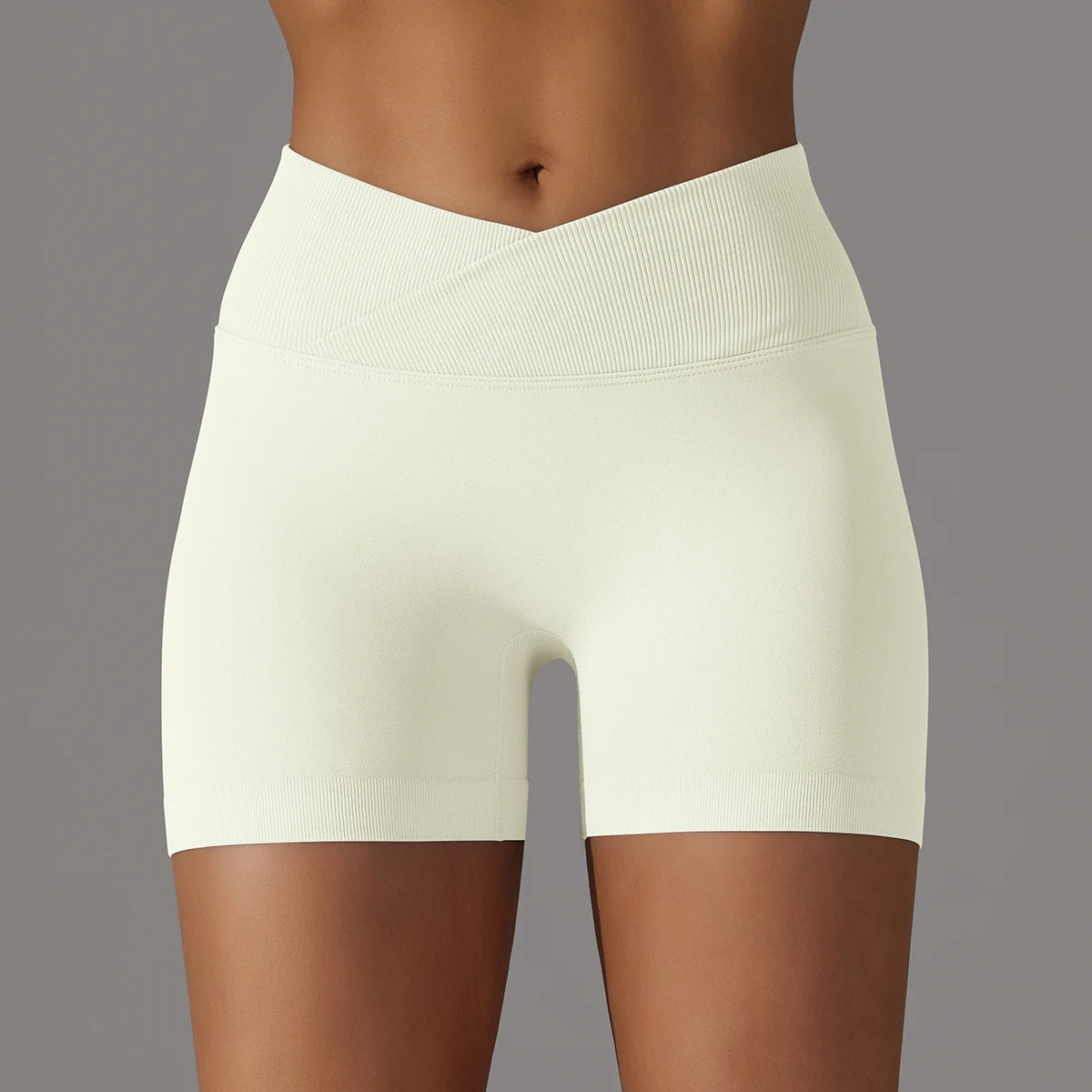 Crossover Waist Women’s Yoga Gym Shorts