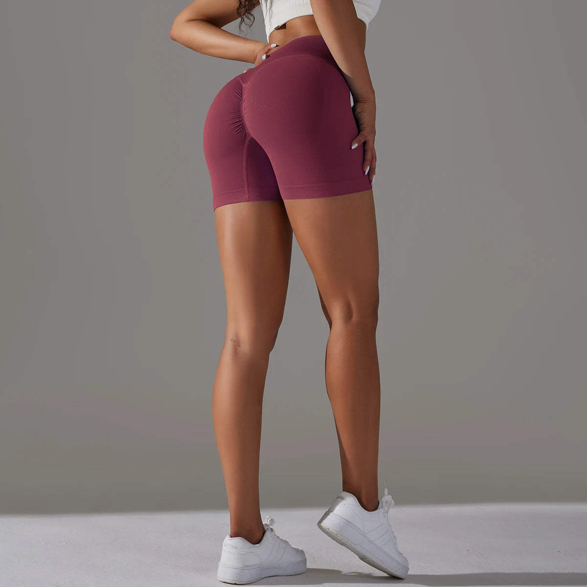 Crossover Waist Women’s Yoga Gym Shorts