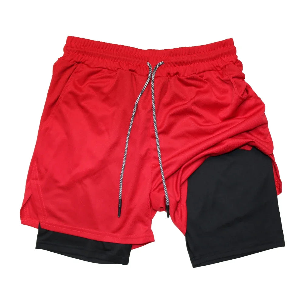 Men’s 2-in-1 Double Layer Quick-Dry Fitness Shorts