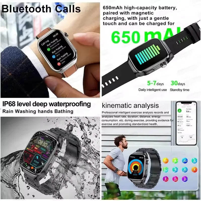 2025 Micro Physical Exam Smartwatch with Uric Acid & Body Fat Monitor