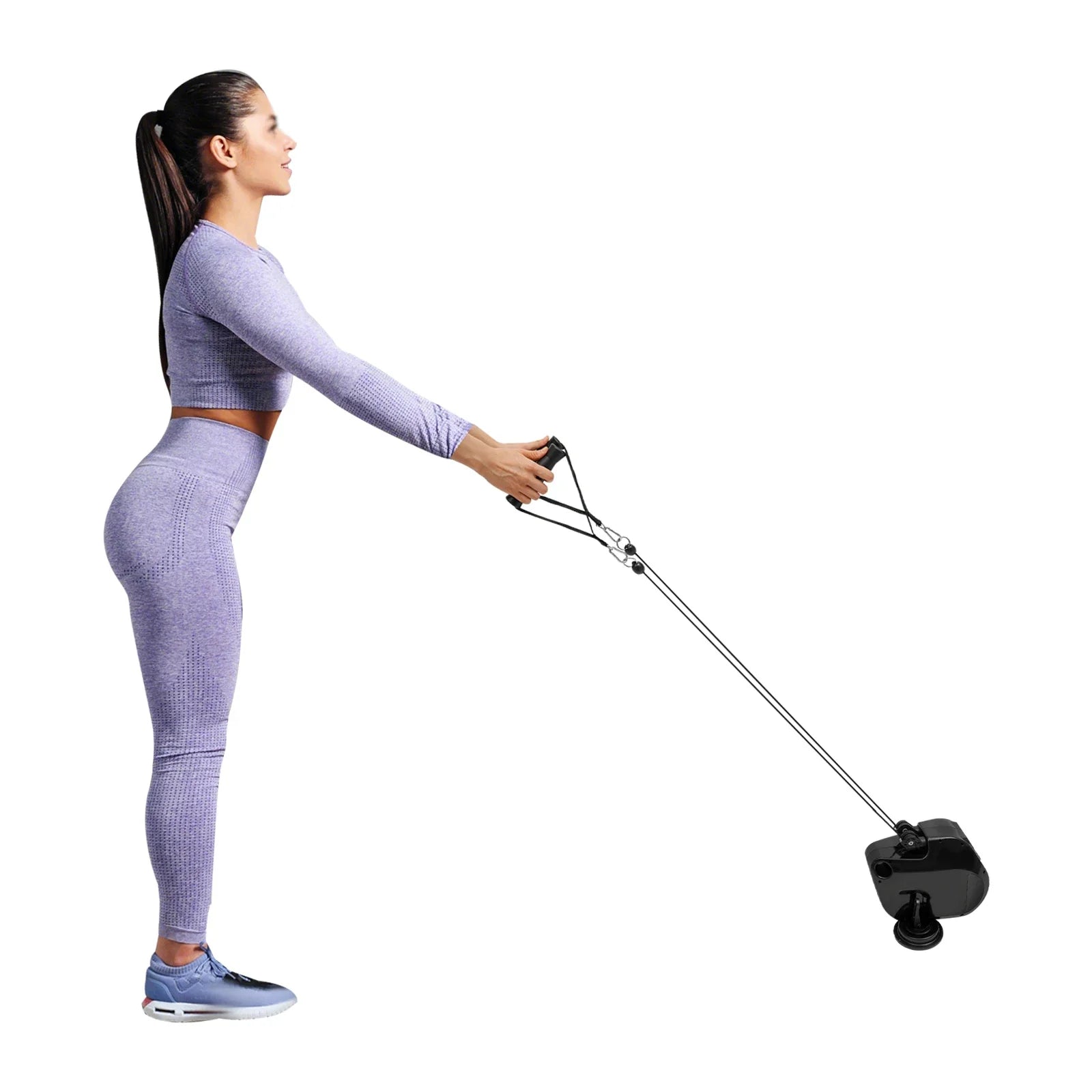 Adjustable Resistance Band Pulley Trainer with Suction Cup