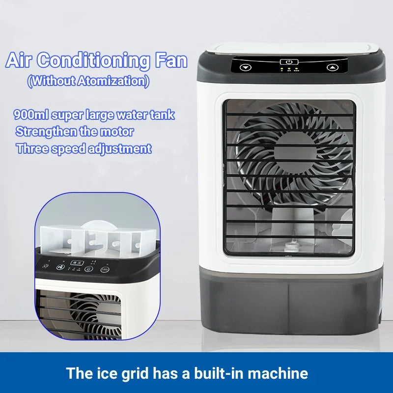 Portable Desktop Air Cooler Fan with Dual Spray & Night Light