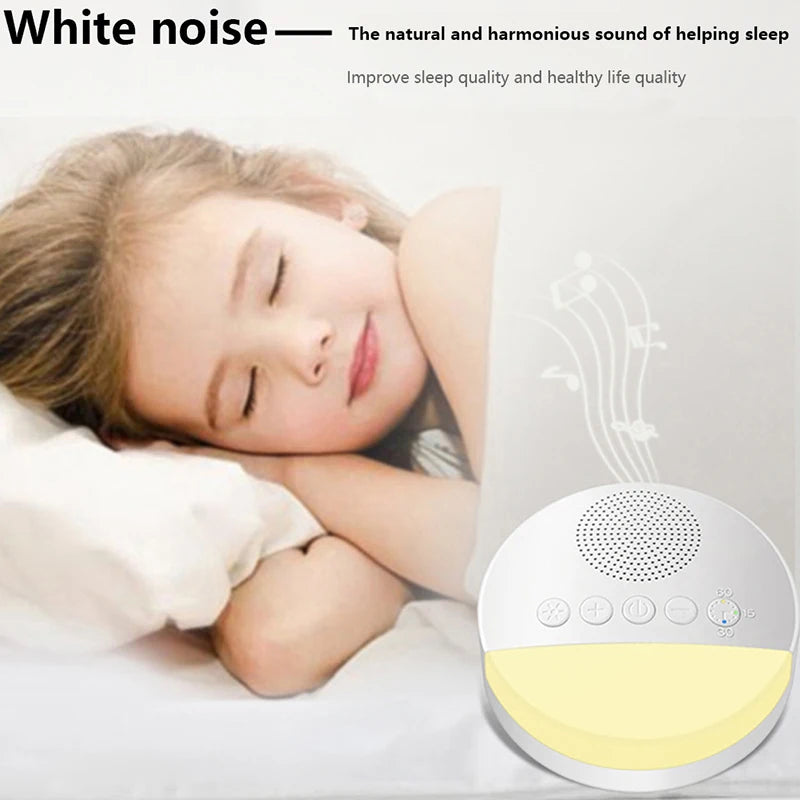 USB Rechargeable Baby White Noise Machine with Night Light & Timer