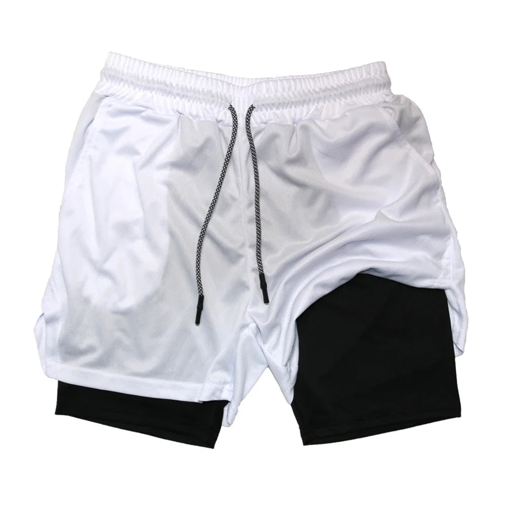 Men’s 2-in-1 Double Layer Quick-Dry Fitness Shorts