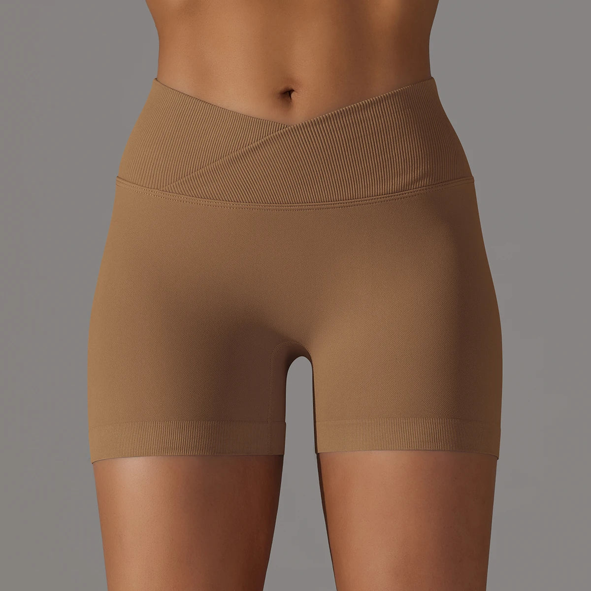 Crossover Waist Women’s Yoga Gym Shorts