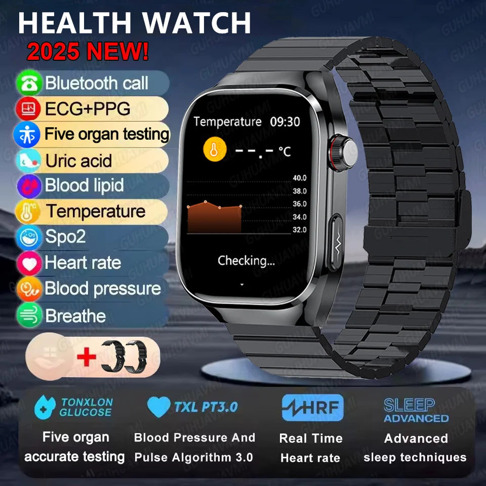 2025 Micro Physical Exam Smartwatch with Uric Acid & Body Fat Monitor