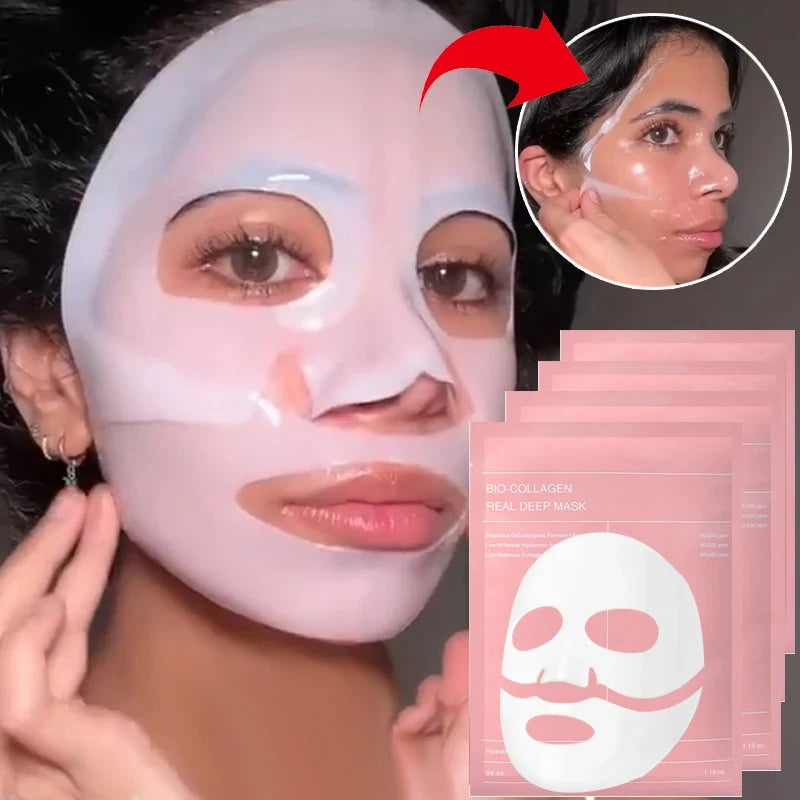 Bio Collagen Face Mask – Deep Hydrating & Brightening (1/5/10/20pcs)