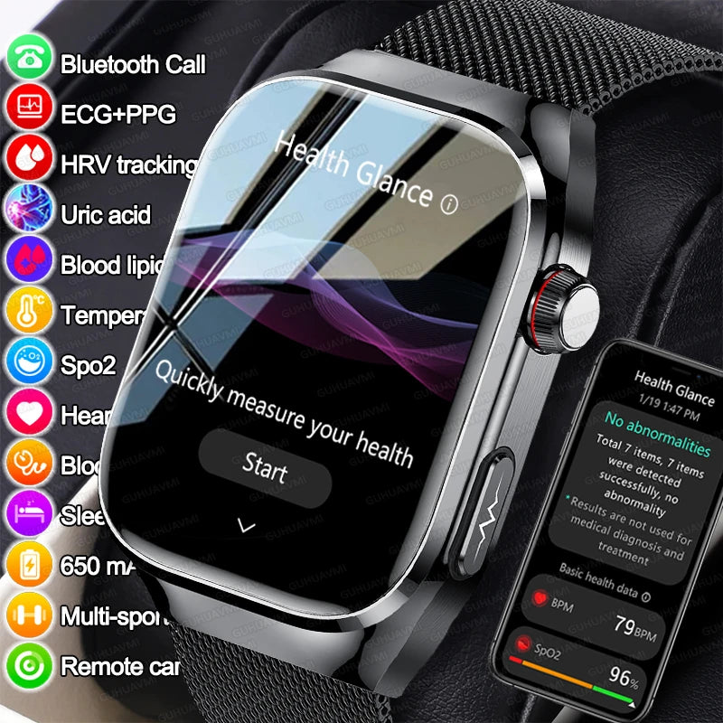 2025 Micro Physical Exam Smartwatch with Uric Acid & Body Fat Monitor