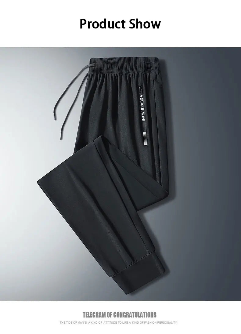 Men’s Summer Ultra-Thin Ice Silk Running Pants