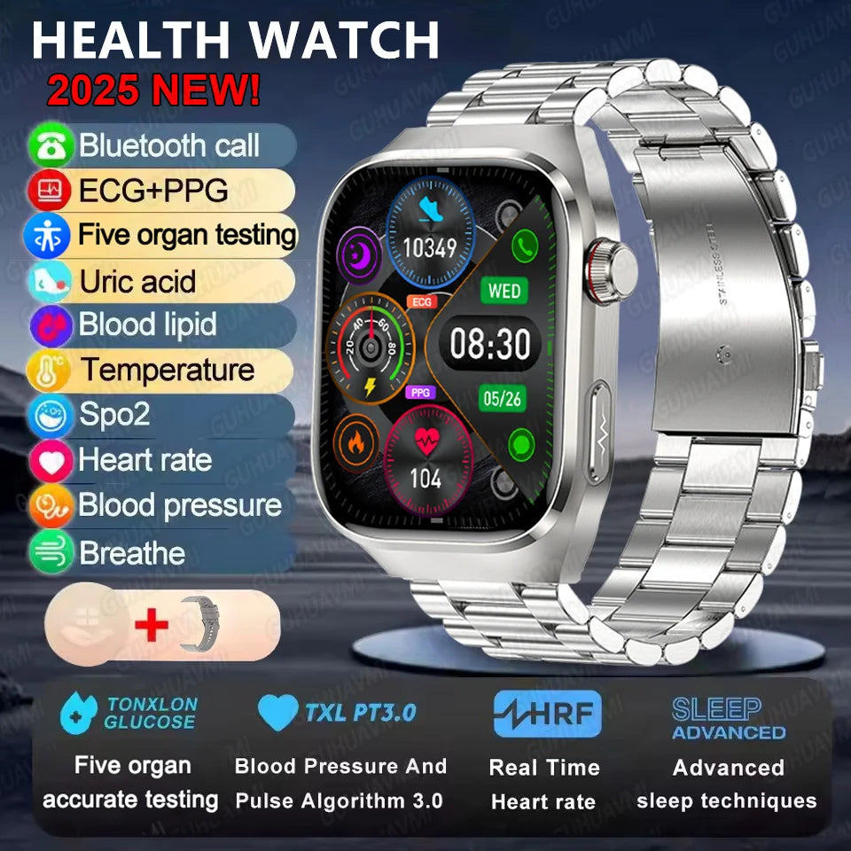 2025 Micro Physical Exam Smartwatch with Uric Acid & Body Fat Monitor