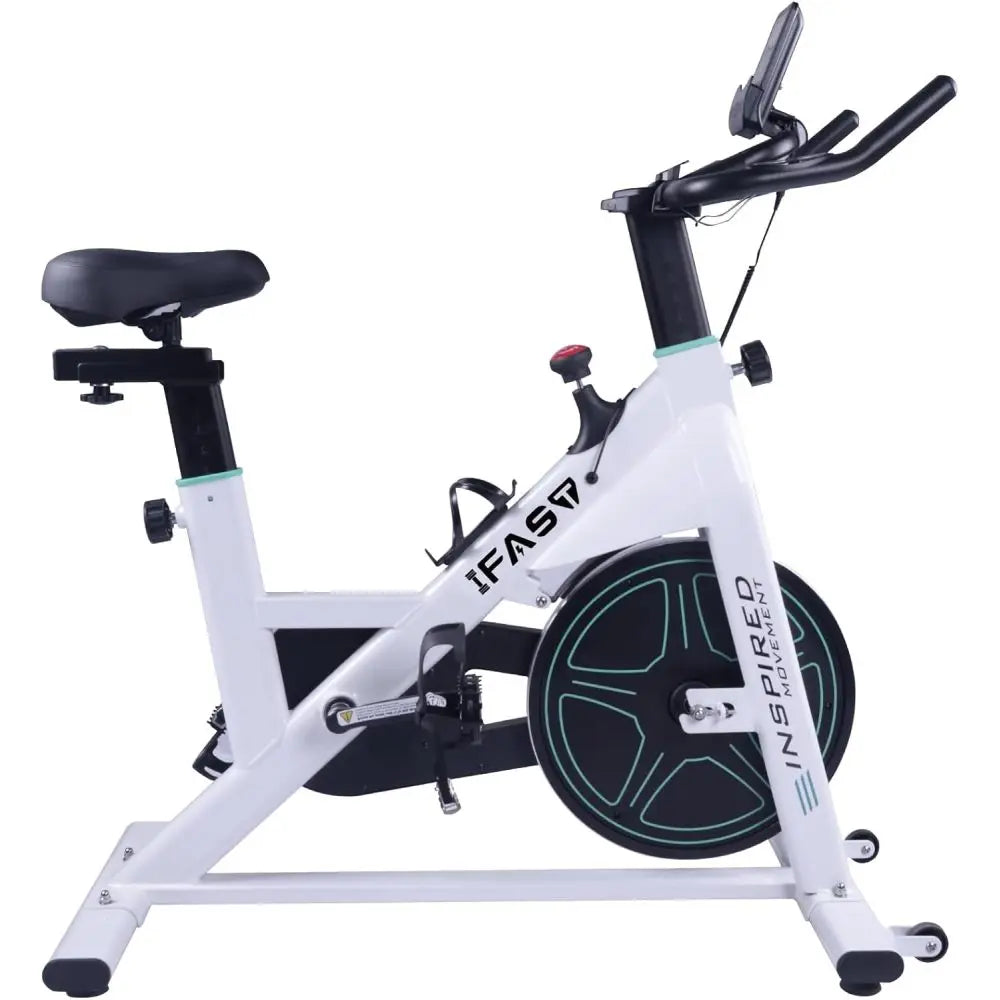 Indoor Stationary Spin Bike with LCD Monitor & Cushioned Seat