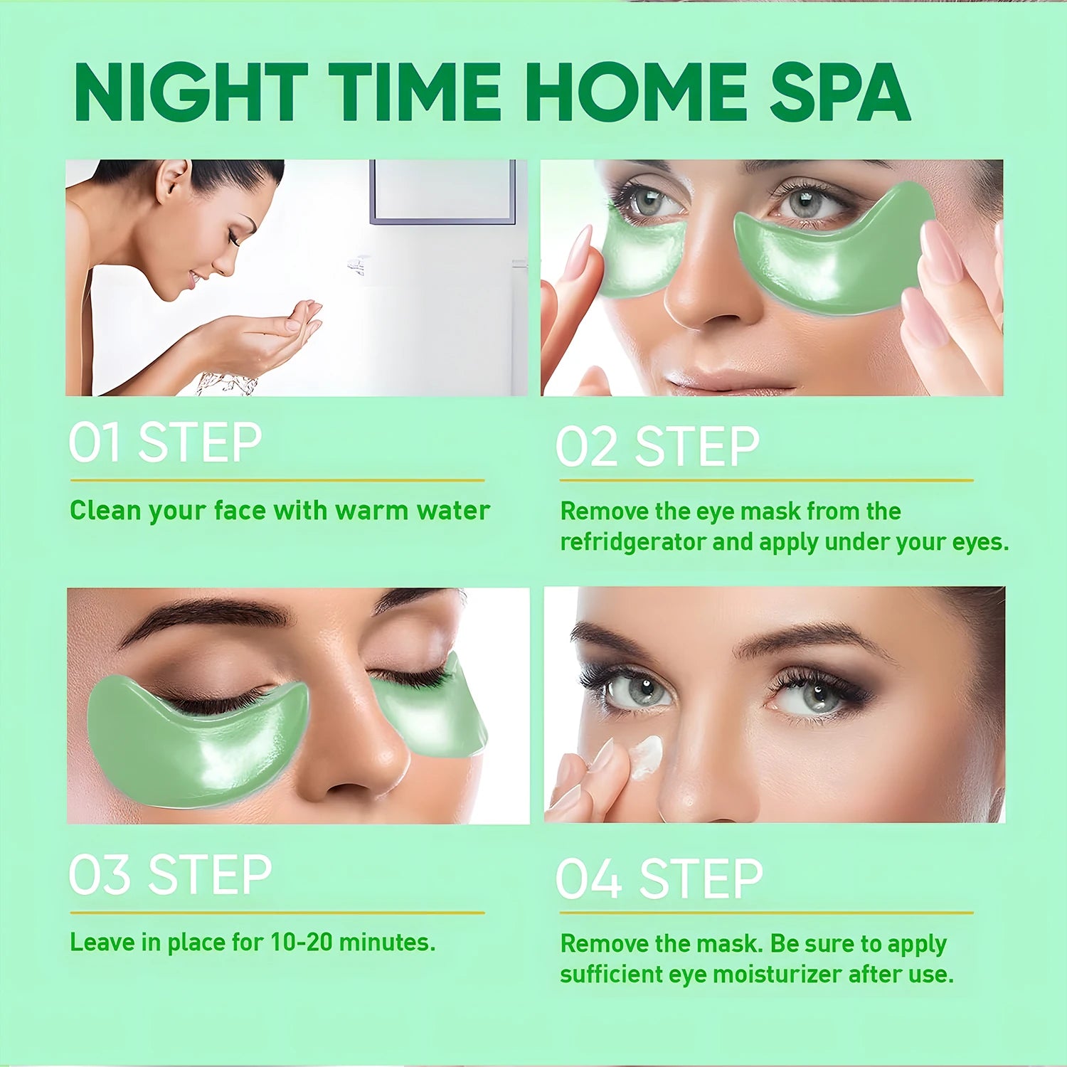 60pcs Seaweed Collagen Eye Masks – Dark Circle & Puffiness Treatment
