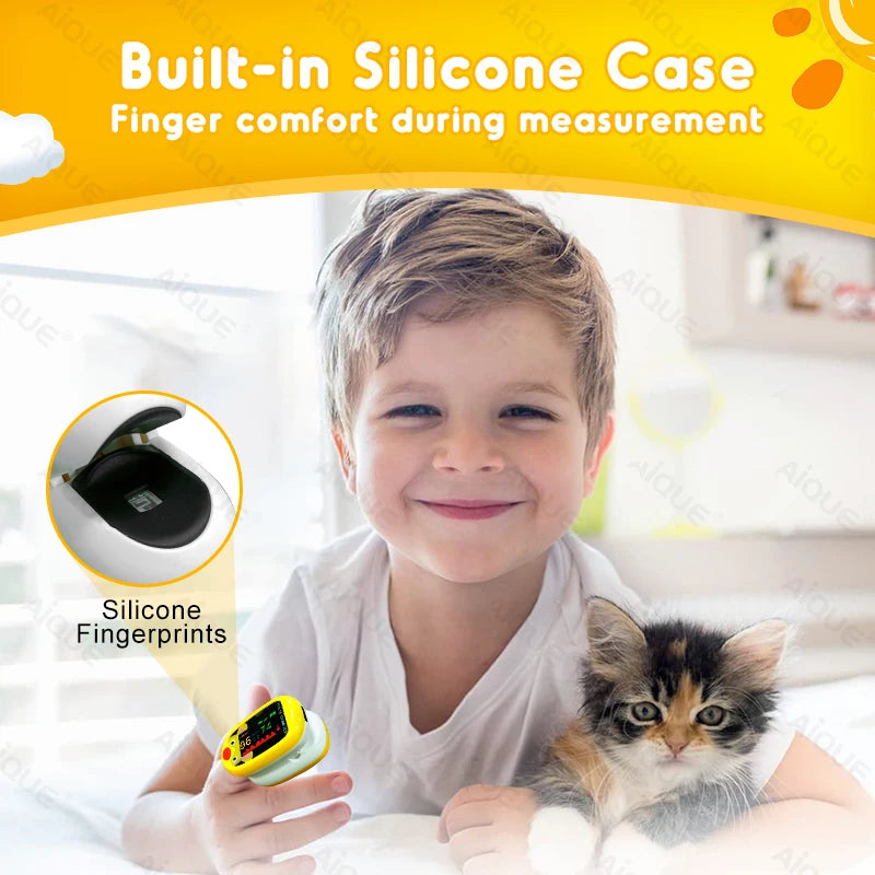 AiQUE Pediatric Finger Pulse Oximeter – Child & Baby SpO₂ Monitor