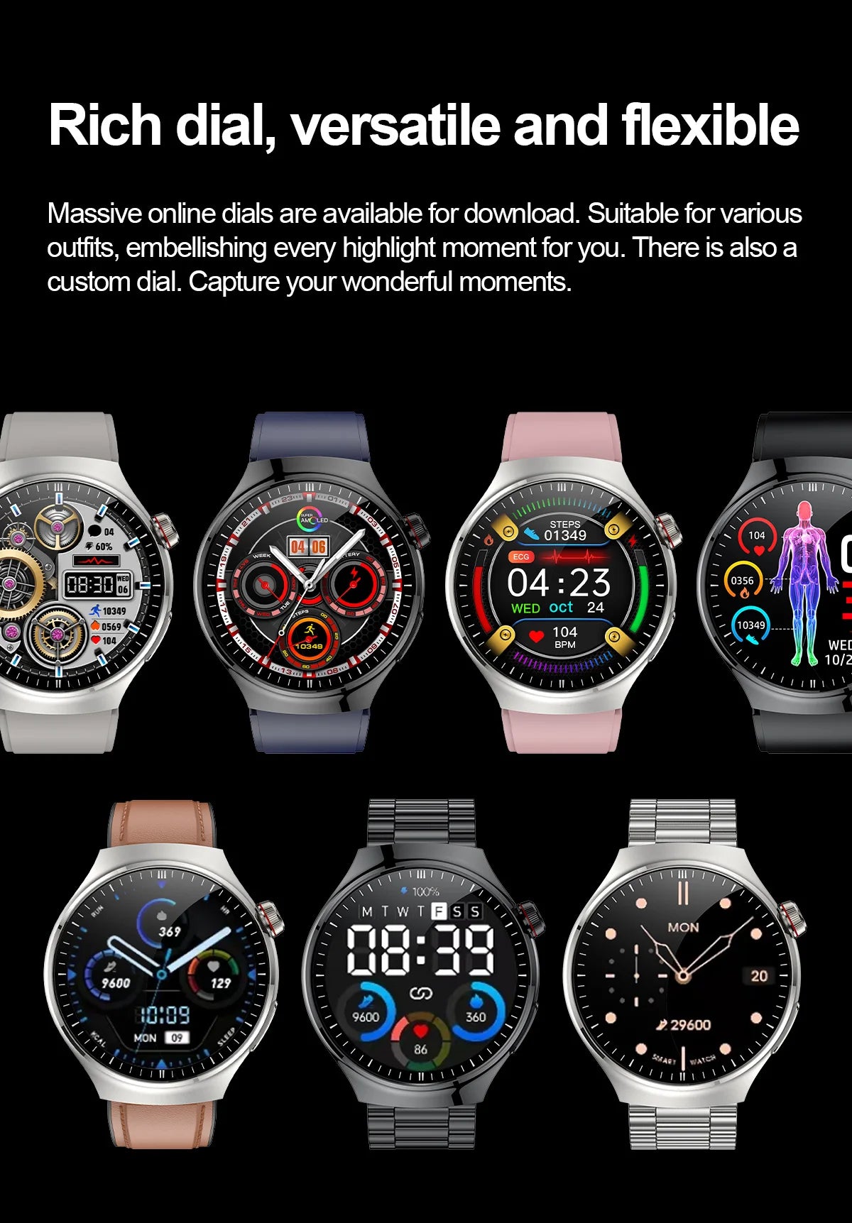 2025 Nursing-Grade Health Smartwatch with ECG, PPG & Bluetooth Call