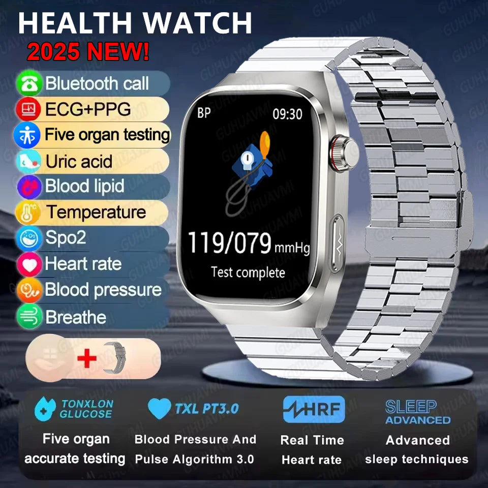 2025 Micro Physical Exam Smartwatch with Uric Acid & Body Fat Monitor