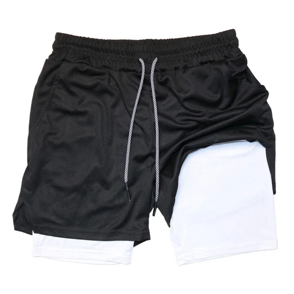 Men’s 2-in-1 Double Layer Quick-Dry Fitness Shorts