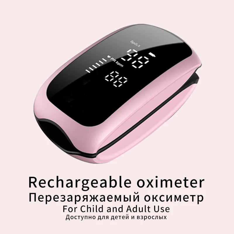 Rechargeable Finger Pulse Oximeter with LED Display