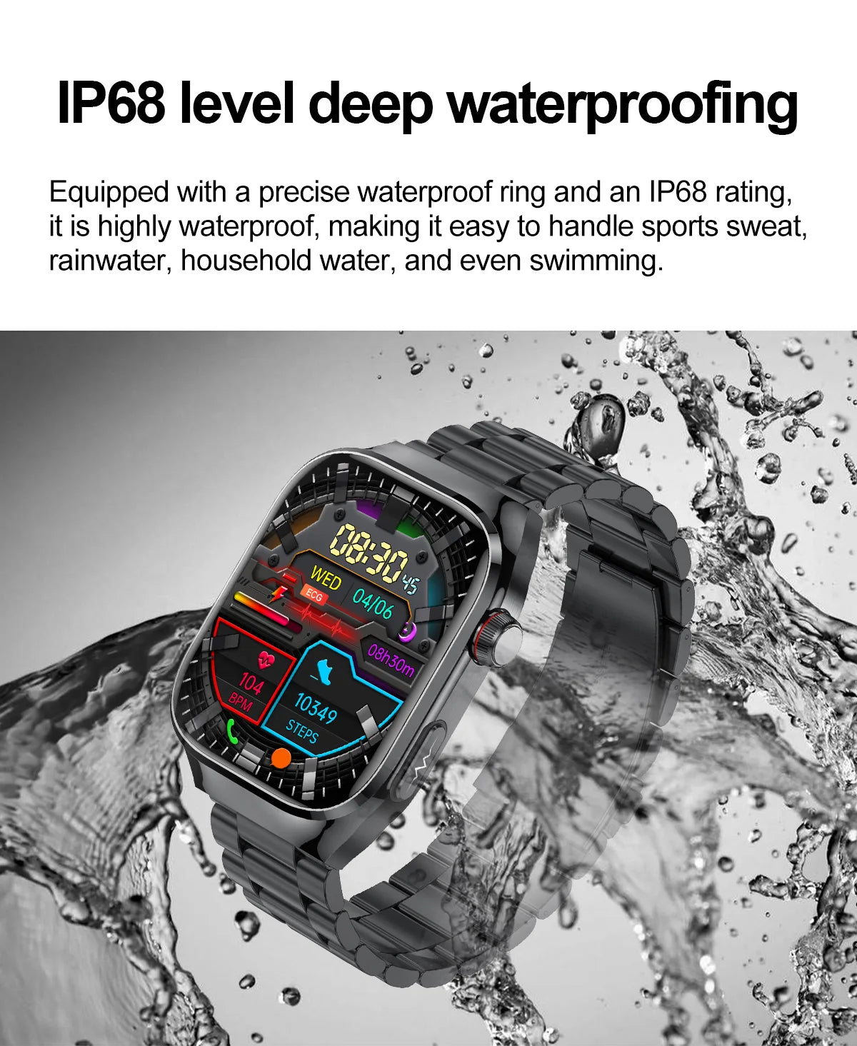2025 Micro Physical Exam Smartwatch with Uric Acid & Body Fat Monitor