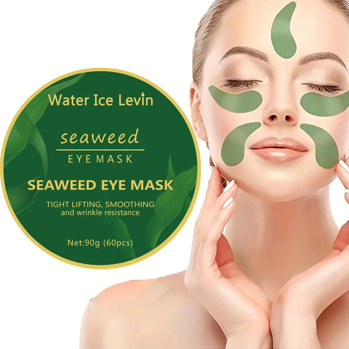 60pcs Seaweed Collagen Eye Masks – Dark Circle & Puffiness Treatment