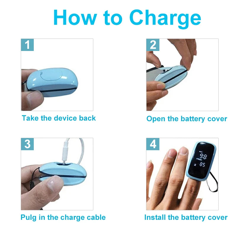 Rechargeable Finger Pulse Oximeter with LED Display