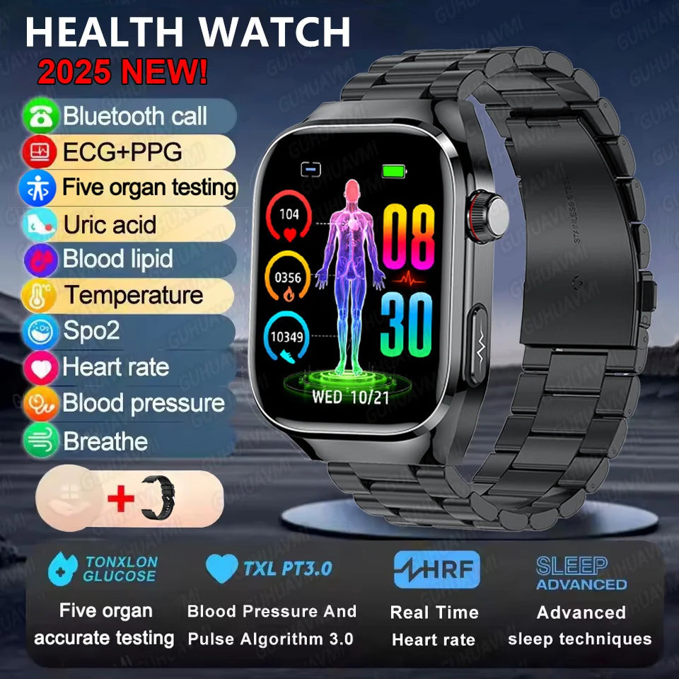 2025 Micro Physical Exam Smartwatch with Uric Acid & Body Fat Monitor