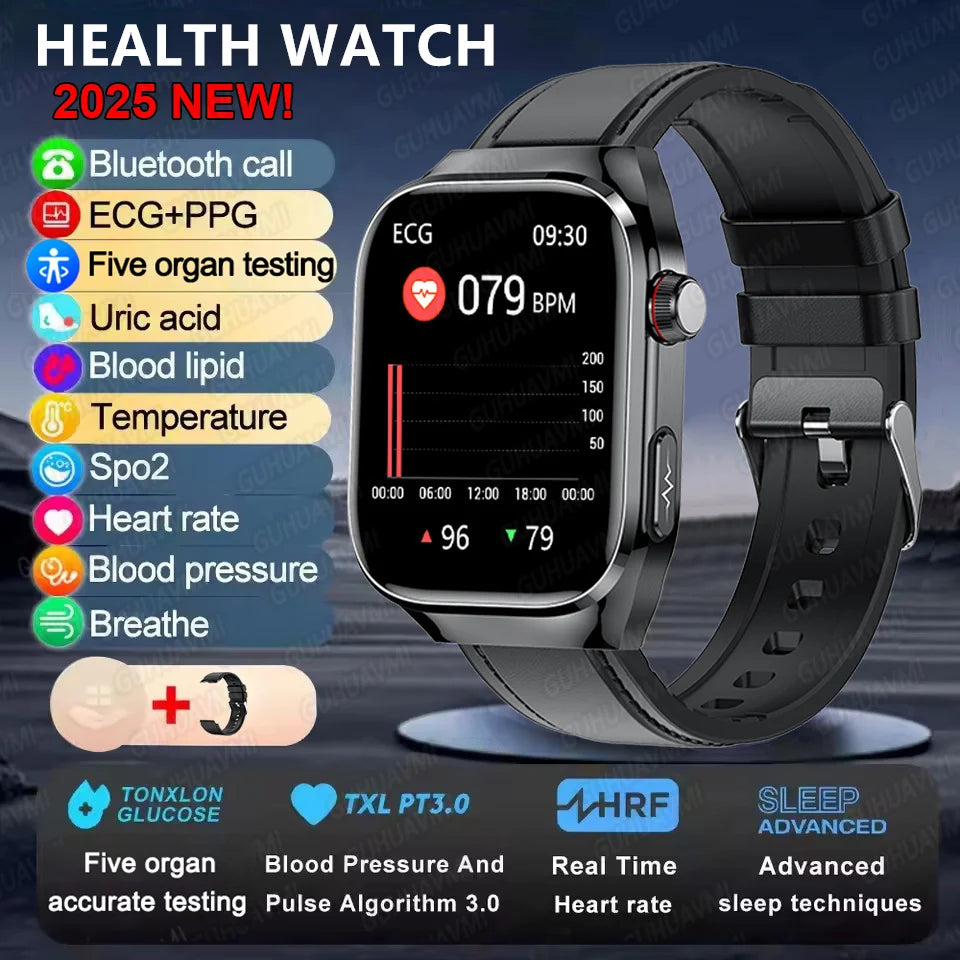 2025 Micro Physical Exam Smartwatch with Uric Acid & Body Fat Monitor