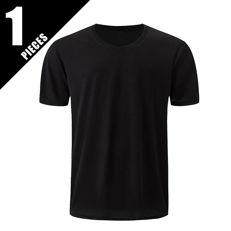 Men’s Waffle Sports Shirt – Short Sleeve Training Tee (1/5 Pcs)