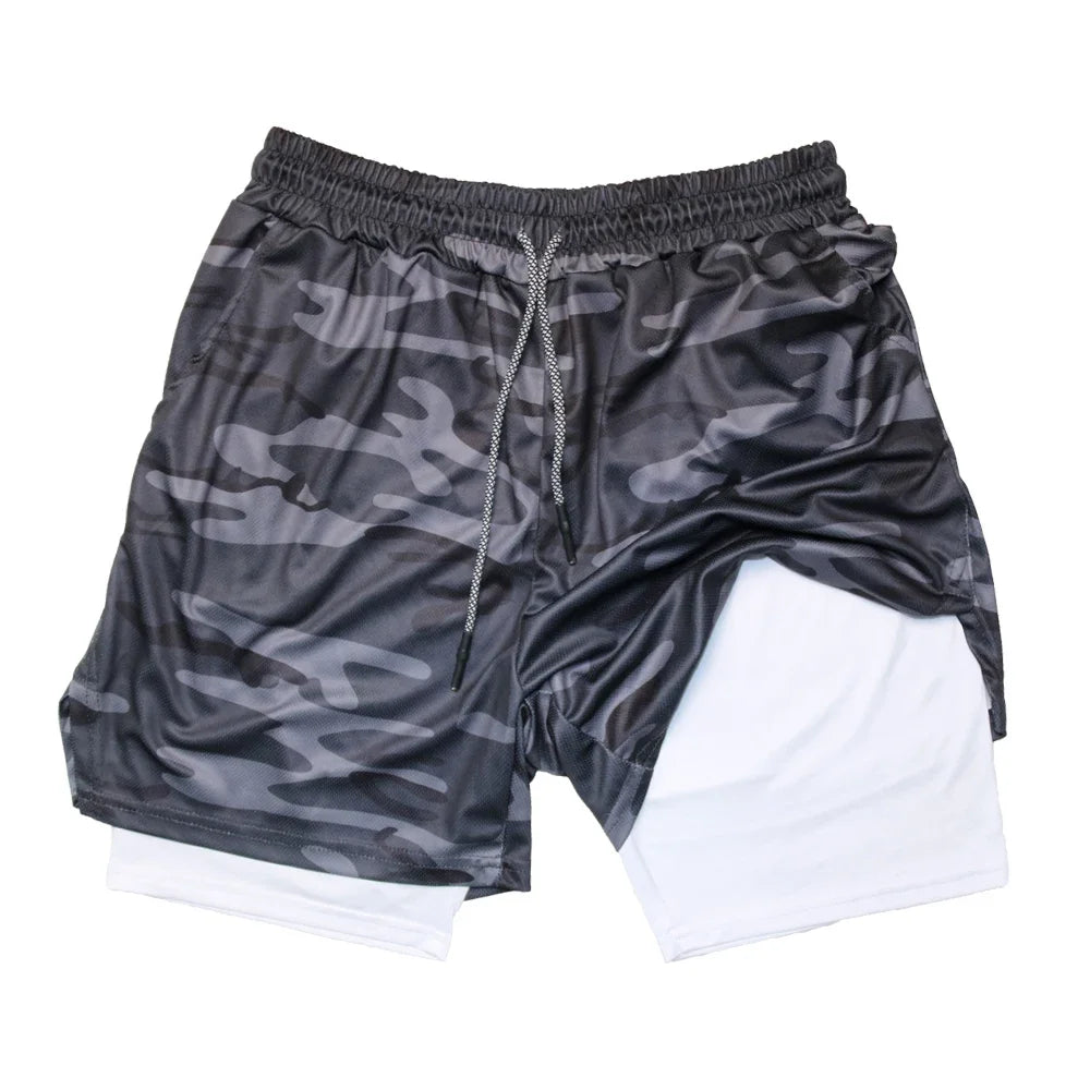 Men’s 2-in-1 Double Layer Quick-Dry Fitness Shorts