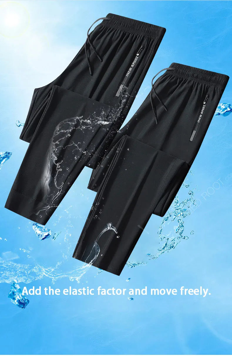 Men’s Summer Ultra-Thin Ice Silk Running Pants