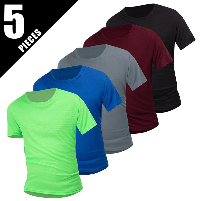 Men’s Waffle Sports Shirt – Short Sleeve Training Tee (1/5 Pcs)