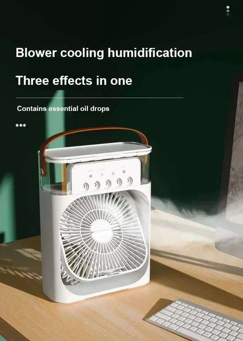 3-in-1 Portable Air Cooler & Humidifier with LED Light